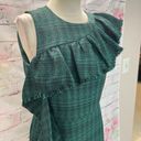 Chelsea28  green black plaid ruffled sheath dress size 8 Photo 5