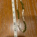 infinity NWOT Genuine White Pearls & Green Peridot Chip  Wrap Necklace Photo 9