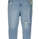 H&M NEW  High Waist Mom Jeans Ankle Light Wash Straight Leg Ripped Size 18 Photo 0