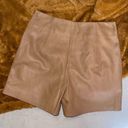 Vince  Brown Leather High Waist Shorts Photo 9