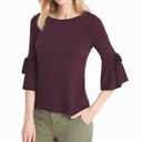 White House | Black Market  Wine Burgundy Tie - Sleeve Dressy Top SZ M Photo 9