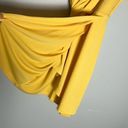 C/MEO COLLECTIVE  Yellow Faux Wrap V Neck Mini Dress Size Medium Photo 5