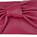 INC  Bowah Clutch Handbag Fuchsia Chain Bow Y2K New Photo 4