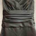 David's Bridal David’s bridal size 2 black satin long pencil skirt gown has V-neck Photo 4