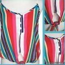 Full Tilt  Red Multicolor Stripes Spaghetti Strap Tie Front Summer Top M Photo 1