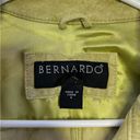 Bernardo Leather‎ Jacket size 6 Tanish Green button Snaps Collared lightweight Photo 3