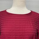 Loft  NWT Berry Striped V Wrap Back Long Sleeve Cropped Top Size Small Photo 2