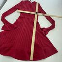 Esteban Cortazar Dress Womens Large Red Bell Sleeve Knit Stretch Mini Ribbed Photo 6