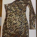 Ark & Co. Gold Sequin One Shoulder Dress Size S Photo 1