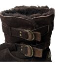 BEARPAW  Quinn II Sheepskin Wool Brown Lined Suede Hook Loop Warm Boots Womens 8 Photo 1