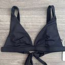 Good American NWT  Sexy Boost Triangle Bikini Top Black Tie Back Size 2 / Medium Photo 6