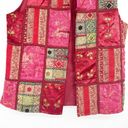 Coldwater Creek  Womens Vintage Wool Blend Patchwork Embroidered Vest Size M Red Photo 3