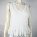 Wildfox  White Peplum V Neck Sleveless Blouse XS Photo 1