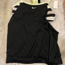 Nike 🆕  Black Athletic Shirt with Built in Striped Sports Bra Photo 2