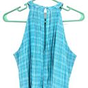 Calvin Klein  size 2 blue plaid sleeveless dress wrap style gingham tie waist‎ Photo 3