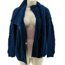 Krass&co Original Aran  Royal Blue Cable Knit Side Zip Cardigan Womens Xsmall Photo 5