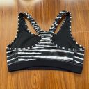 Nike  Black & White Striped Dri-Fit Sports Bra Photo 3