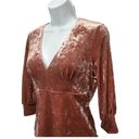 Bebe  Velvet Blouse - Rose Pink, V-Neck, 3/4 Sleeve, Vintage Boho, Size M Photo 5