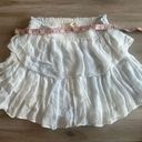 Love Shack Fancy  S White Tiered Cottage Core Mini Skirt Photo 4