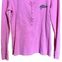 Harley Davidson Top Womens Large Pink Waffle Knit Tee Long Sleeve Cotton Blouse Photo 3