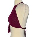 LAKHAYS Crochet Dream Catcher Halter Crop Top Tasseled Beaded Maroon One Size Size undefined Photo 8