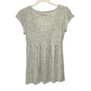 DKNY  Jeans Womens Sz XS Gray Shirt Short Sleeve Top Baby Doll V-neck Smocked NWT Photo 4