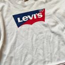 Levi's White Graphic Vintage Raw Cut Crewneck Longsleeve Sweatshirt Top Photo 3