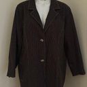 Denim & Co  Black & White Stripes 3/4th Sleeves  2 Button Denim Jacket Sz 2X Photo 0