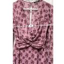 Trixxie Size Small Dress Pink Floral‎ Bell Sleeve Sheer Lined Spring BD1703 Photo 5