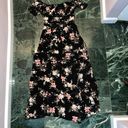 Lulus Black Off The Shoulder Floral Chiffon Dress Photo 0