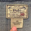 Polo  Ralph Lauren Blue Jean Jacket Denim Cotton Distressed Cropped Photo 4