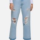 DKNY NWT   Jeans Distressed Frayed Hem Straight Leg Jeans 32/14 Photo 1