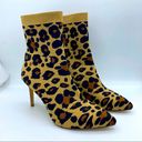 Louise et Cie  Silvya Leopard Print Sock Bootie pointed toe stiletto heel Size 7 Photo 0