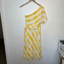 Ralph Lauren Lauren  yellow & white one shoulder faux wrap sundress size 4 p Photo 9