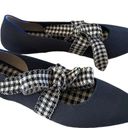 Rothy's Rothy’s charcoal blu gingham black& white bow detail pointed flats 9.5 gorgeous Photo 3