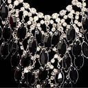 Onyx Vintage Black  And Rhinestone Tassel Bib Necklace Photo 4