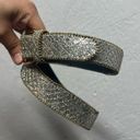 Elite Vintage sparkle glitter metallic silver gold belt 36” long Photo 6