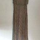 Adrianna Papell  Champagne Beaded Sequin Wedding Guest Dress Photo 0