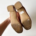 Oak + Fort  Woven Leather Heeled Mules Round Toe Cognac Tan Women's 8 Photo 5