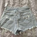 Sequin And Rhinestone Jean Shorts Silver Photo 3