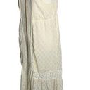 Jolt  Boho Burnout High Low Maxi Dress L Cream Sleeveless Keyhole Elastic Waist Photo 3