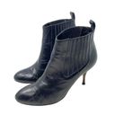 Brian Atwood  Vernice Vogue Heeled Booties in Black Leather Size 38.5 Photo 4