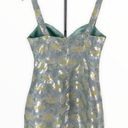 Lulus Lulu’s Blooming Love Light Blue Yellow Floral Jacquard Mini Dress size Medium Photo 9