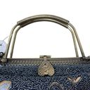 90s Beaded Floral Earth Tone Pewter Clasp Hand And Shoulder Bag Purse NOS Photo 1