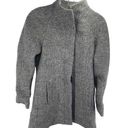 Anne Klein  Women's Sweater Wool Jacket Mock Neck Button Closure Gray Size Small Photo 0