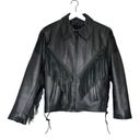 Antelope  Creek Leather Motorcycle Fringed Riding Black Jacket Size Medium Photo 3