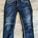 Silver Jeans  Suki Mid Capri W26 Denim Cropped Crop Jean size 26 Dark Wash Womens Photo 8