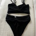 Aerie SHINE PIQUE TWIST HIGH CUT BIKINI BOTTOM AND BIKINI TOP Photo 1