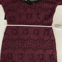 Alexis  Sophia Dress Burgundy Lace tie strap large midi long sleeve purple Photo 8