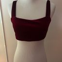 Naked Wardrobe wine red cropped velvet top Sz S Photo 0